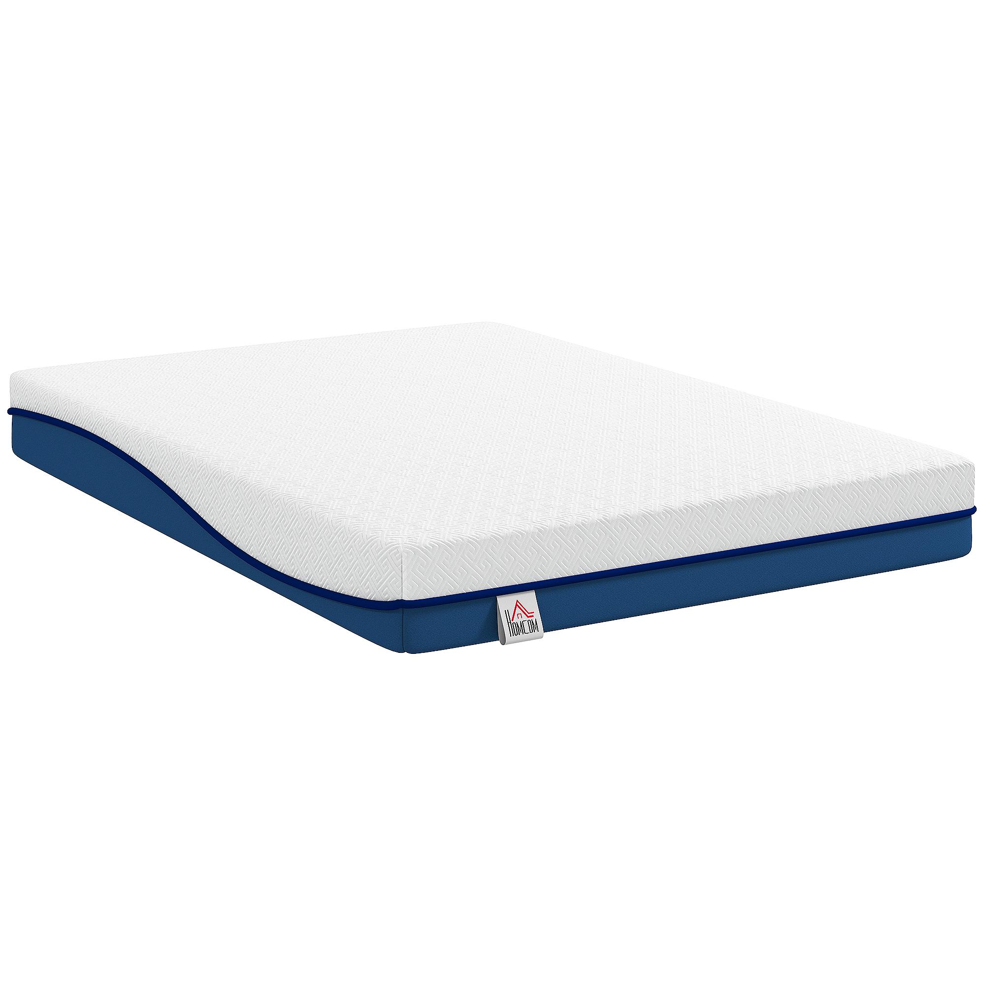 Colchão 190x135 cm Espessura 20 cm Colchão Viscoelástico com Chá Verde Firmeza Média Cama Refrescante com Espuma de Gel