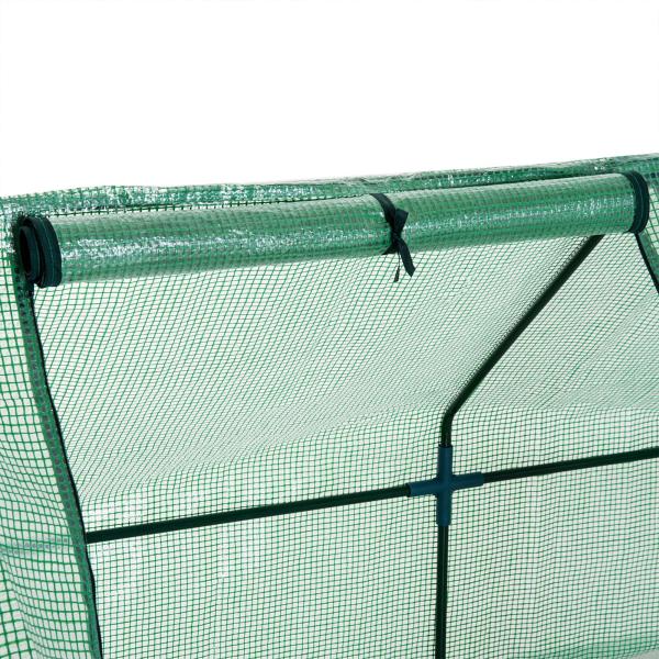 Estufa de Jardim Terraço 270x90x90 cm Tipo Casa Tubo de Aço com 3 Janelas Estufa Pequena para Cultivo de Plantas Verde