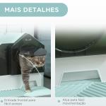 Caixa de Areia Fechada para Gatos com Bandeja Amovível Pá e Filtro Desodorizante 47x45x42 cm Azul Claro