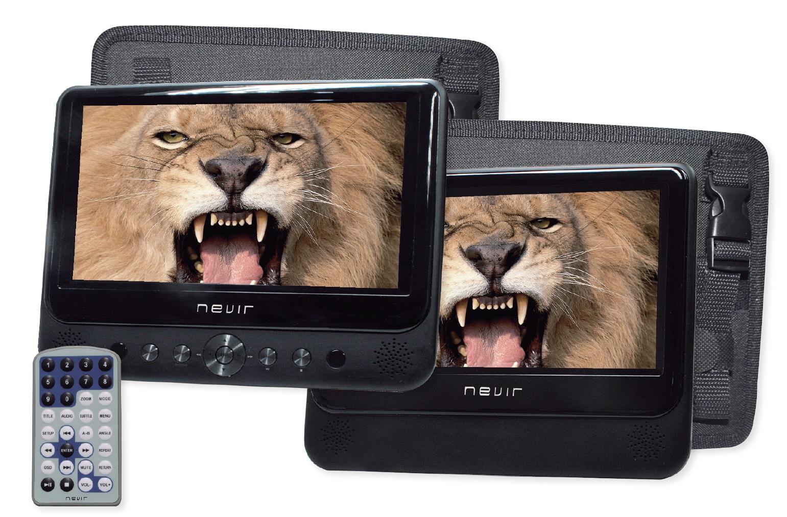Leitor DVD Portátil 9 (c/ 2 Ecrãs) - NEVIR
