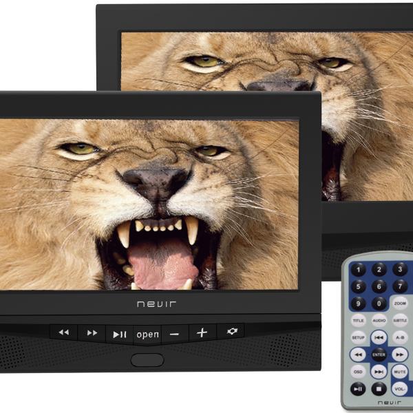 Leitor DVD Portátil 10,1 (c/ 2 Ecrãs) - NEVIR
