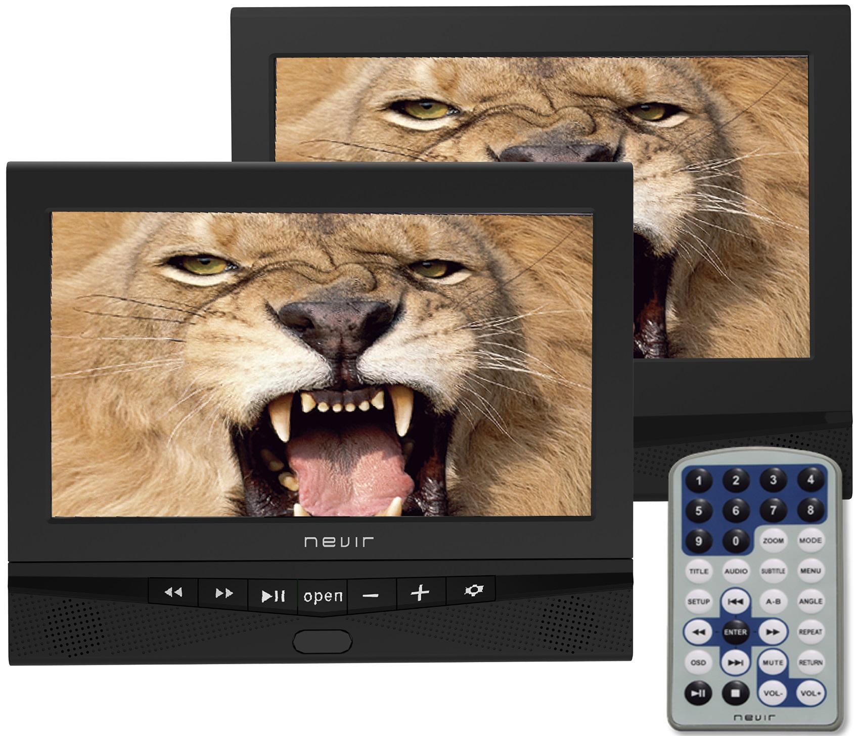 Leitor DVD Portátil 10,1 (c/ 2 Ecrãs) - NEVIR