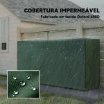 Suporte para Lenha com Cobertura Ajustável para Interior e Exterior Carga 200 kg 200x36x99 cm Verde Escuro e Preto