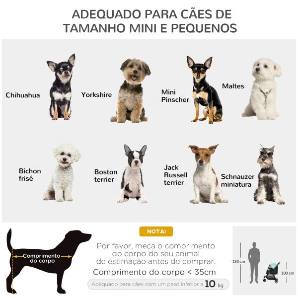 Carrinho para Cães Dobrável para Cães Pequenos com Cesta de Armazenamento Janela de Malha Capa para Chuva 80,5x51,5x100 cm Verde