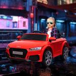Carro Elétrico Audi TT para Crianças acima de 3 Anos com Controlo Remoto Música e Luzes Bateria 12V 102x60x44 cm Vermelho