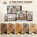 Secretária Estilo Industrial 120x60x76 cm Mesa de Computador com Estrutura de Aço Fácil de Montar Castanho Rústico