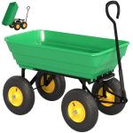 Carrinho de Jardim com Caçamba Inclinável até 75° Carrinho de Mão com Guiador Ajustável 109x52x94 cm Verde Escuro