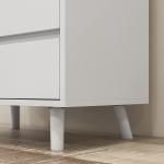 Armário de Cozinha com 2 Armários com Portas de Vidro Temperado 2 Compartimentos Abertos 4 Gavetas e Prateleiras Ajustáveis 60x35x180 cm Branco