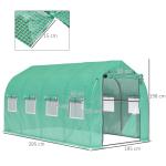 Estufa tipo Túnel 4x2x2 m Estufa de Exterior com 8 Janelas de Malha e Porta Estufa de Cultivos para Pátio Jardim Verde