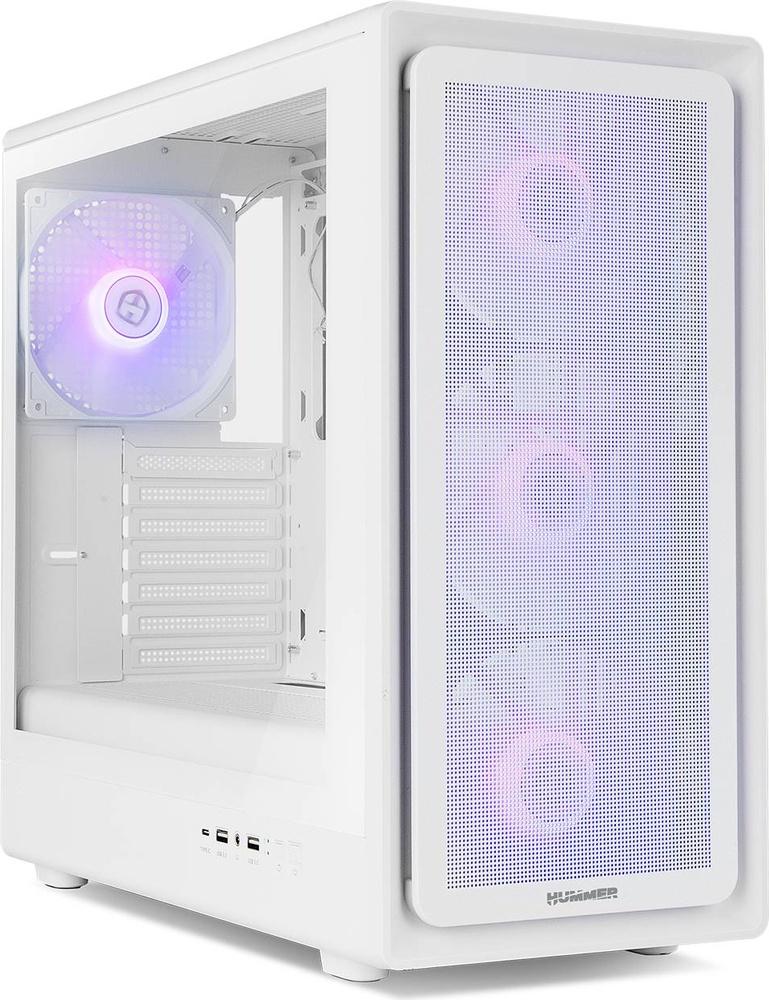 Caixa ATX Hummer Aero ARGB Hyperflow Tempered Glass (Branco) - NOX