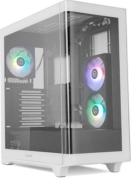 Caixa ATX Hummer Ether Tempered Curved Glass Preto/ (Branco) - NOX