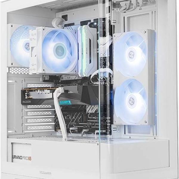 Caixa ATX Hummer Ether Tempered Curved Glass (Branco) - NOX