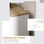 Aparador para Sala de Estar Móvel Buffet com 3 Portas e Prateleiras Ajustáveis 90x30x90 cm Branco e Madeira