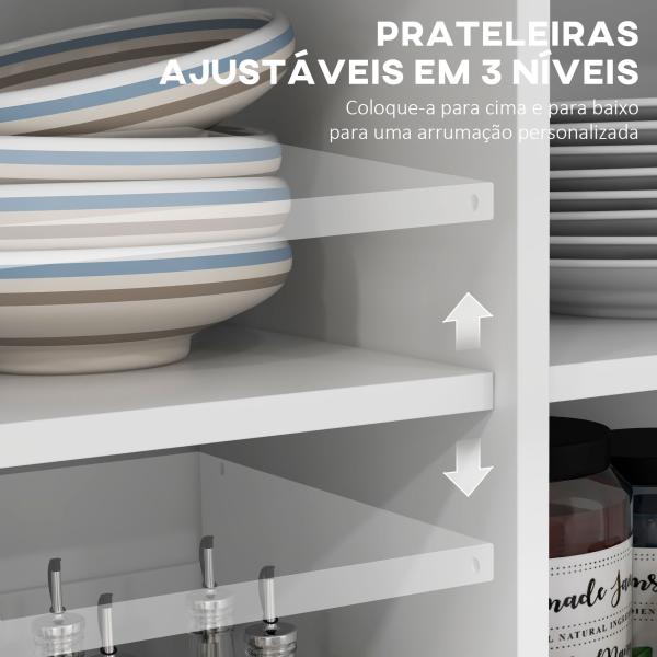 Ilha de Cozinha com Bancada de Madeira Dobrável 2 Portas 2 Gavetas Prateleira Ajustável e 4 Rodas 10x60x90,5 cm Branco e Madeira