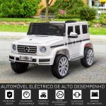 Carro Elétrico BENZ G500 Todo - o - Terreno com Bateria 12V Veículo Elétrico com Música Buzina Velocidade 3 - 5 km/h Branco