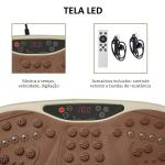 Plataforma de Vibração com 2 Bandas Elásticas para Treinamento de Fitness 200 W com Controle Remoto e Carga 120 kg
