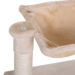 Árvore Arranhador para Gatos Torre para Gatos 50x36x70 cm com Rede Plataforma Poste de Sisal e Bola Suspensa Bege