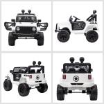 Carro Elétrico Infantil Bateria 12V com 2 Motores Controle Remoto 2.4G Luzes Buzina Velocidade Ajustável 100x65x72cm Branco