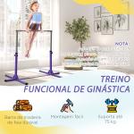 Barra de Ginástica para Crianças com Altura Ajustável 92 - 150 cm Barra Horizontal de Ginástica 194x121x150 cm Roxo