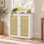Cobre - radiador com 2 Portas em Rotim para Sala e Quarto 78x19x75 cm Branco