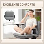 Cadeira de Escritório com Apoios de Braço Rebatíveis Assento Altura Ajustável Função Basculante 76x70x85 - 97 cm Cinzento