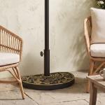 Base para Chapéu de Sol de Resina em Forma Semicircular para Mastros de Ø3,8 cm e Ø4,8 cm Peso 9 kg 50x31x32 cm Bronze
