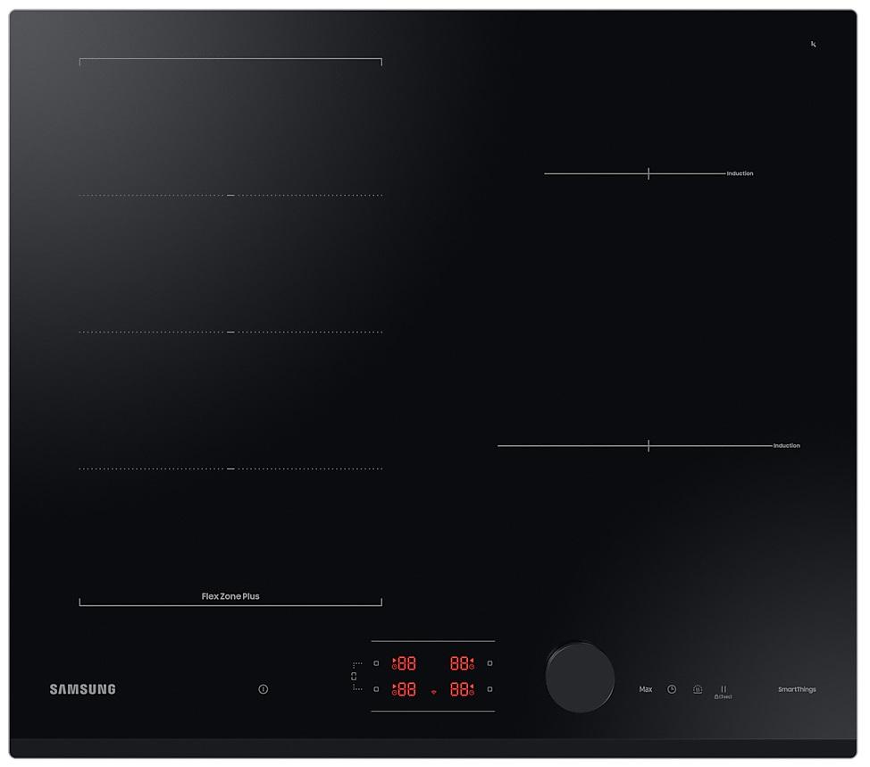 Placa de Indução NZ64B6058GK Flex Zone Plus 60cm 4 Zonas 7400W Wi - Fi (Preto) - SAMSUNG