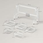Escorredor de Louça de Aço de 2 Níveis com Prateleira para Pratos Suporte para Facas e Talheres 100x30x54,5 cm Branco