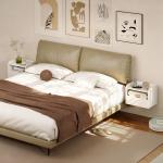 Conjunto de 2 Mesas de Cabeceira Flutuantes com Estação de Carregamento Gaveta Prateleira Aberta Estilo Moderno 40x29x29 cm Branco