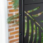 Biombo de 3 Peças Separador de Ambiente com Desenho em Ramos Biombo para Exterior 122x45x198 cm Preto