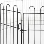 Parque para Animais de Estimação com 8 Paineis 71x61cm Dobrável Cerca para Animais de Estimação com Porta com Trava para Jardim Pátio Exterior Preto