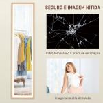 Espelho de Pé com Luz LED 40x160 cm Espelho de Corpo Inteiro com Iluminação de 3 Cores Tátil Função de Memória Madeira