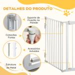 Barreira de Segurança para Animais de Estimação Barreira Dobrável de 3 Painéis 180x74,5 cm Branco