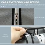 Roupeiro de Tecido Dobrável com 8 Prateleiras de Armazenamento e 2 Barras de Pendurar 125x43x162,5cm Cinza Claro