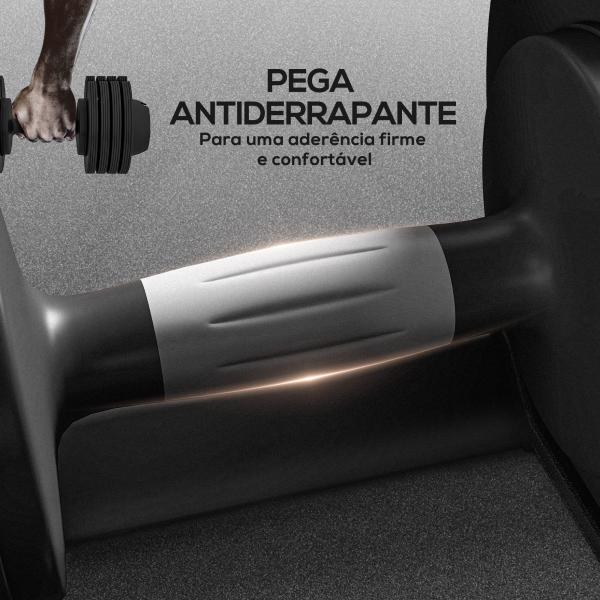 Conjunto de Pesos Ajustável de 10 kg com Ajuste Rápido de Peso com Base de Armazenamento e Pega Antiderrapante 33xØ16 cm Preto