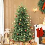 Árvore de Natal Artificial 180 cm com 1794 Ramos Densos Suporte Metálico Dobrável para Interior Verde