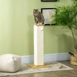 Poste Arranhador para Gatos com Poste de Sisal e Bola Suspensa para Interior 38x38x80cm Carvalho