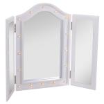 Espelho de Maquilhagem com Luz LED Dobrável Espelho Triplo de Mesa Presente Original para Mulher, 73x53,5x4,5cm