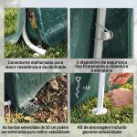 Abrigo de Exterior para Ferramentas Bicicleta 2,4x2x2,02 m Abrigo de Armazenamento com 2 Portas Anti - UV para Jardim Verde