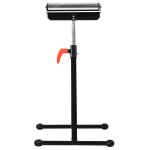 Cavalete Telescópico com Rolo Dobrável e Altura Ajustável entre 68 - 110cm com Manivela de Bloqueio Carga Máx. 60/90kg Preto e Prata