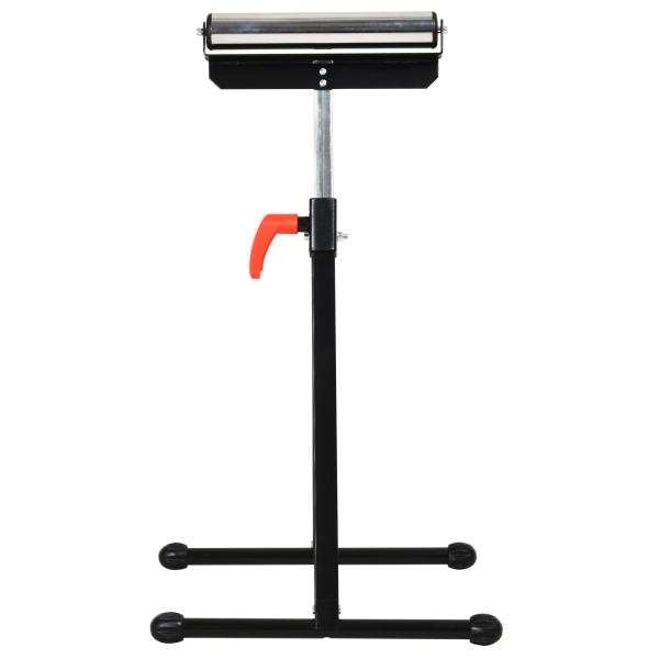 Cavalete Telescópico com Rolo Dobrável e Altura Ajustável entre 68 - 110cm com Manivela de Bloqueio Carga Máx. 60/90kg Preto e Prata