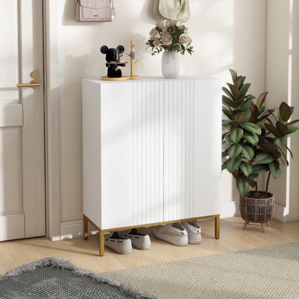 Sapateira de 5 Níveis com Portas e Prateleiras Ajustáveis para 15 - 20 Pares 72x31,5x95 cm Branco