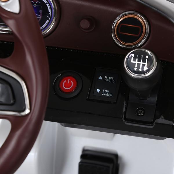 Carro elétrico infantil com licencia de Bentley GT para crianças acima de 3 anos com controle remoto 2 velocidades com faróis musica 108x60x43 cm Branco