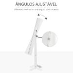 Joalheiro de Pé Armário para Jóias com Fita de Luz LED e Fechadura Magnética Organizador de Jóias com Prateleiras Ranhuras para Anéis Brincos 46x36,5x151,5cm Branco