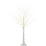 Árvore de Bétula com 96 Luzes LED IP44 Branco Quente Ramos Flexíveis Árvore de Decoração 22x22x150cm Branco