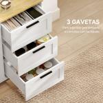 Aparador Moderno para Sala de Estar com 2 Portas e 3 Gavetas Prateleira Ajustável para Sala de Jantar Entrada 120x38x76 cm Branco
