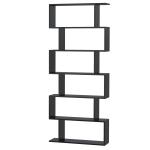 Estante Alto Livraría de 6 Estantes para Sala de Jantar Desenho Moderno 80x23x192cm Preto