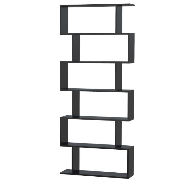 Estante Alto Livraría de 6 Estantes para Sala de Jantar Desenho Moderno 80x23x192cm Preto