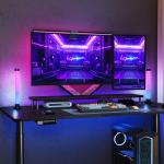 Conjunto de 2 Candeeiros de Mesa LED com Controlo Remoto App Bluetooth Sincronização com Música 6x6x32,5 cm Branco