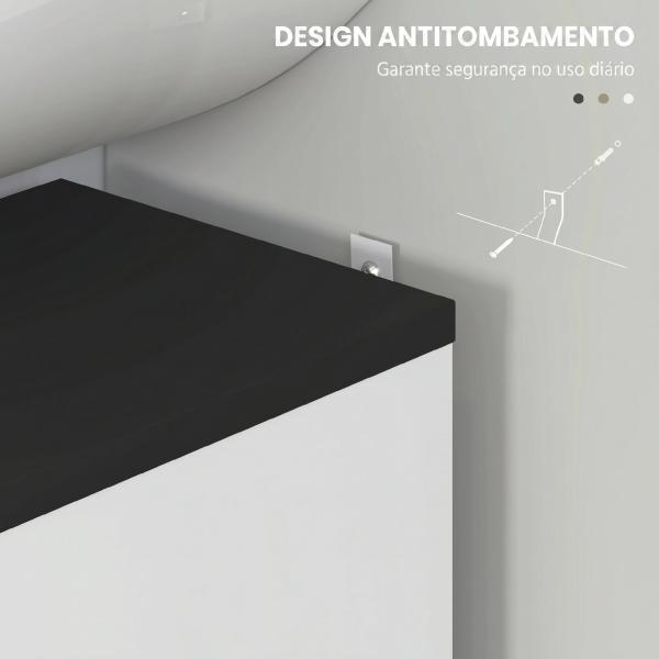 Móvel de Lavatório com 2 Portas e Prateleira Ajustável para Lavatório com ou sem Pedestal 60x34x70 cm Branco Brilhante